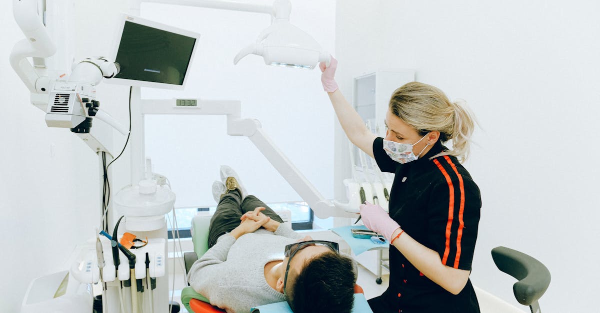 man having dental check up